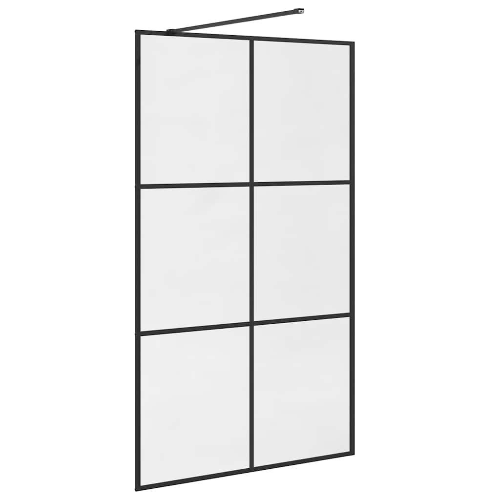 Divisória de chuveiro c/ vidro transparente ESG 115x195cm preto