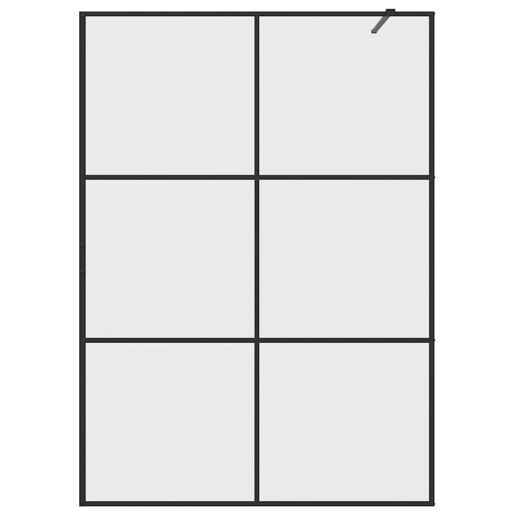 Divisória de chuveiro c/ vidro transparente ESG 140x195cm preto