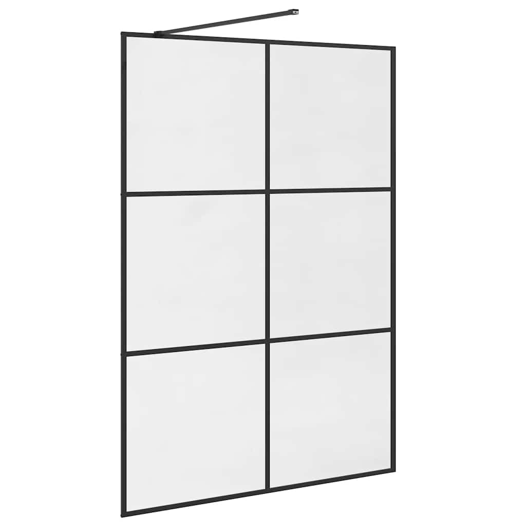 Divisória de chuveiro c/ vidro transparente ESG 140x195cm preto
