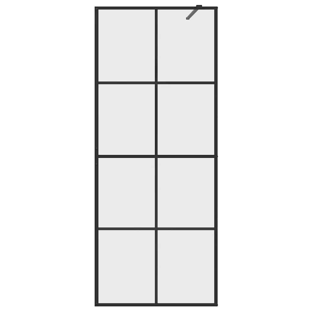 Divisória de chuveiro 80x195 cm vidro transparente ESG preto