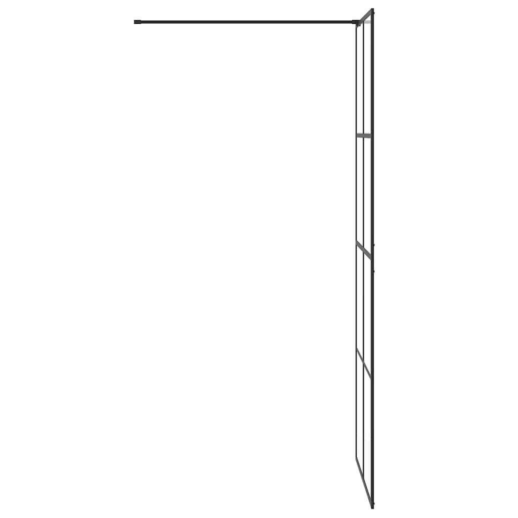 Divisória de chuveiro 80x195 cm vidro transparente ESG preto