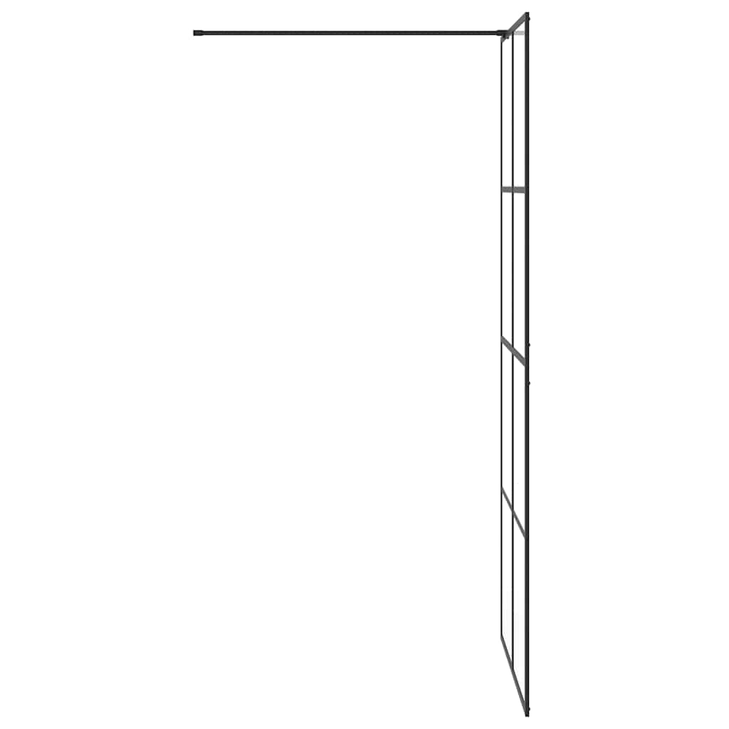 Divisória de chuveiro c/ vidro transparente ESG 90x195 cm preto