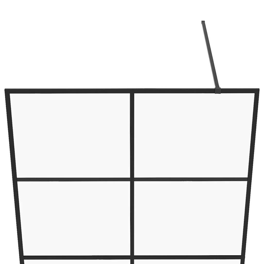 Divisória de chuveiro c/ vidro transparente ESG 100x195cm preto