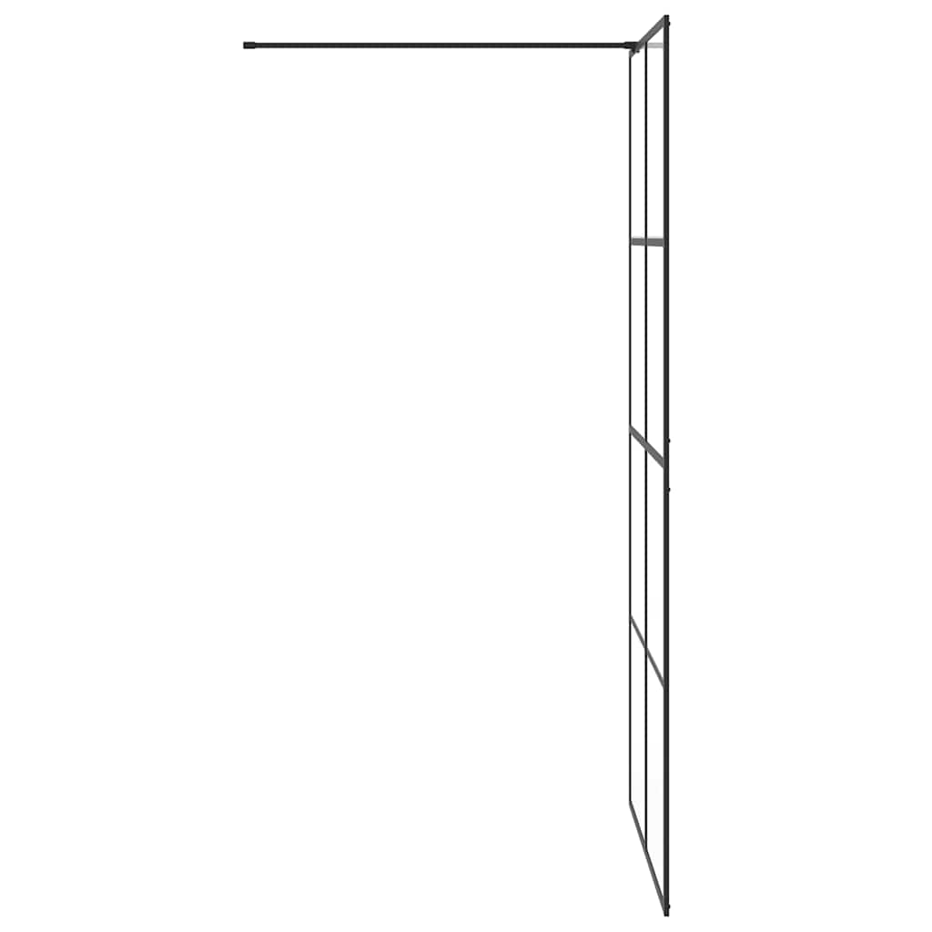 Divisória de chuveiro c/ vidro transparente ESG 100x195cm preto