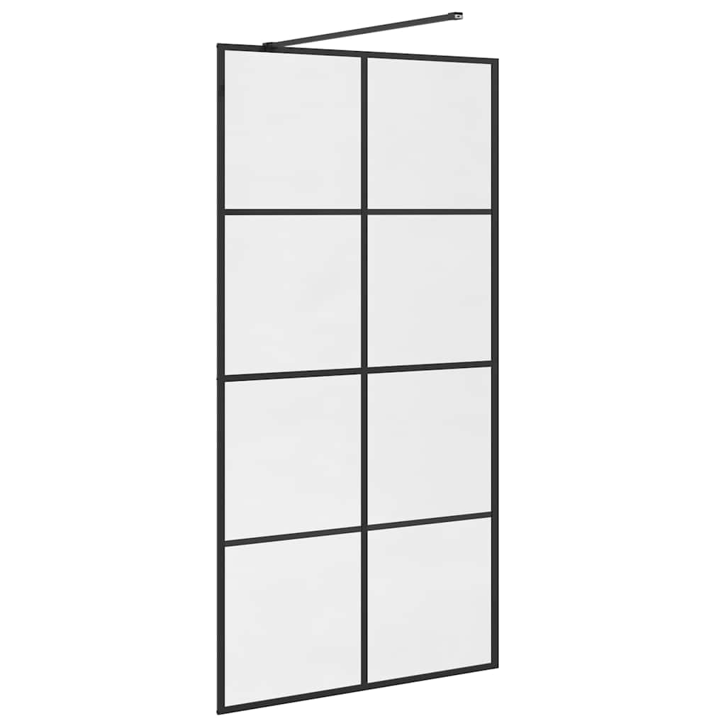 Divisória de chuveiro c/ vidro transparente ESG 100x195cm preto