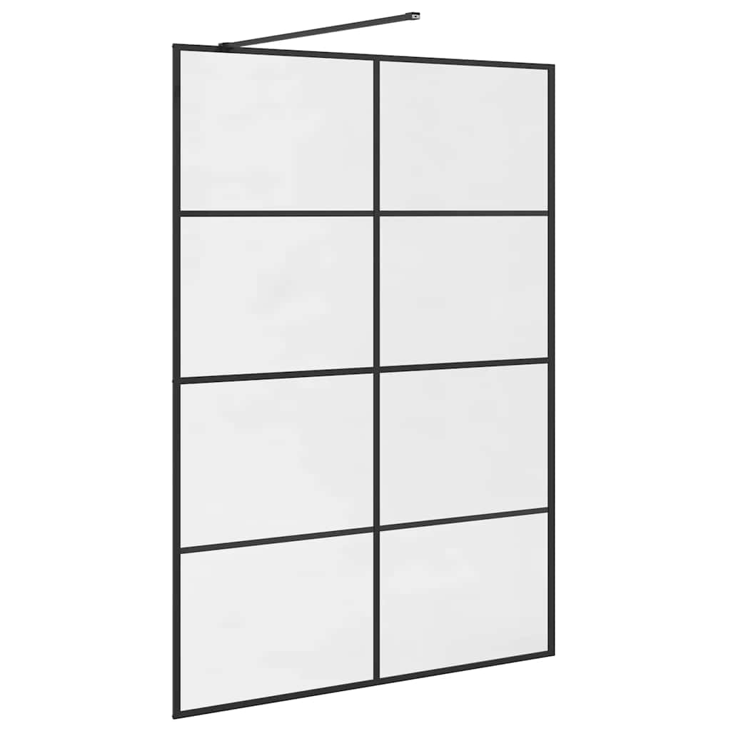 Divisória de chuveiro c/ vidro transparente ESG 140x195cm preto