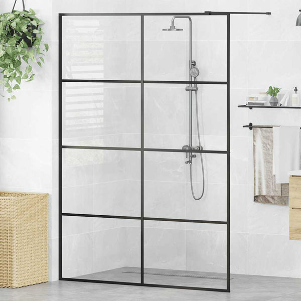 Divisória de chuveiro c/ vidro transparente ESG 140x195cm preto