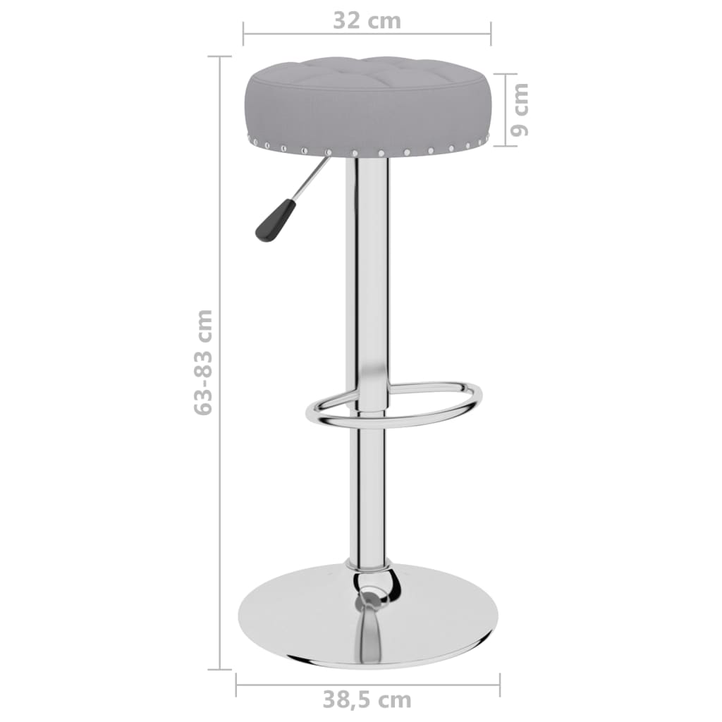 Bancos de bar 2 pcs tecido cinzento