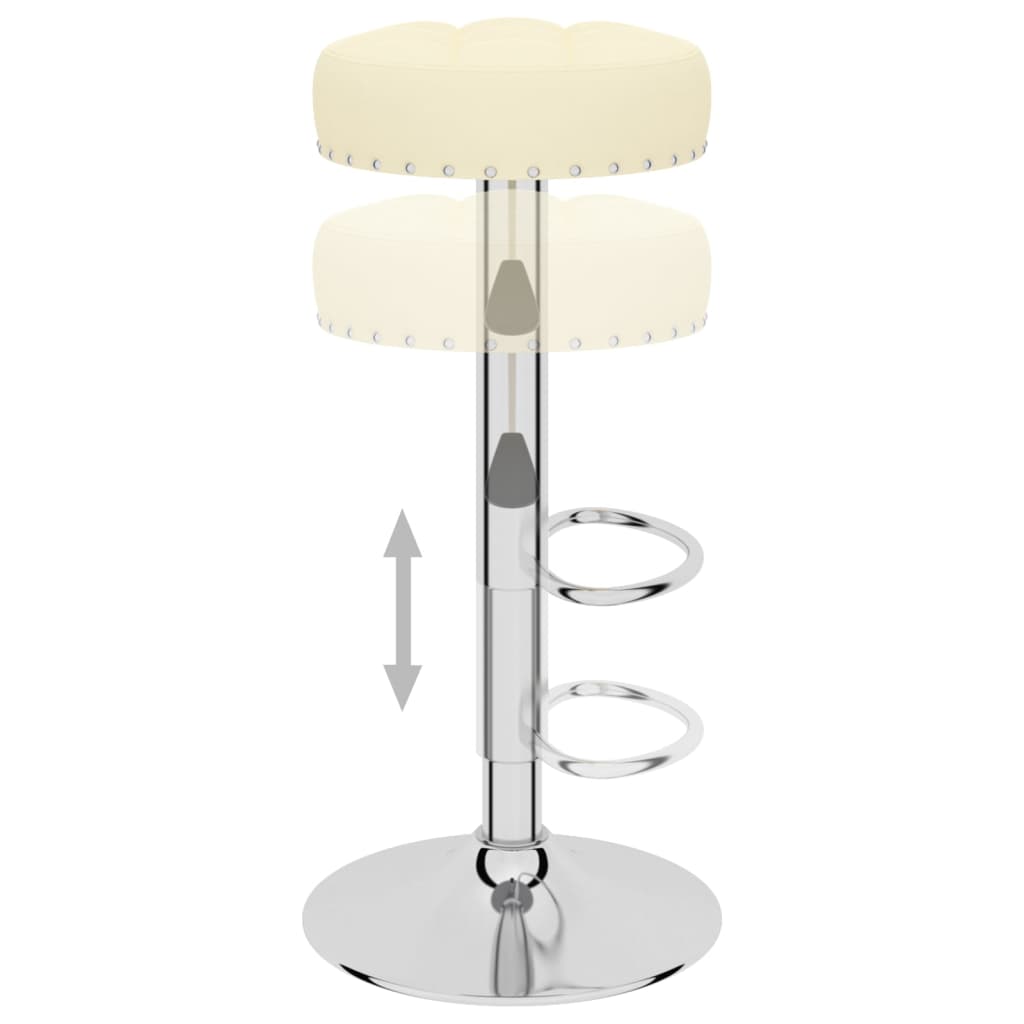 Bancos de bar 2 pcs tecido cor creme