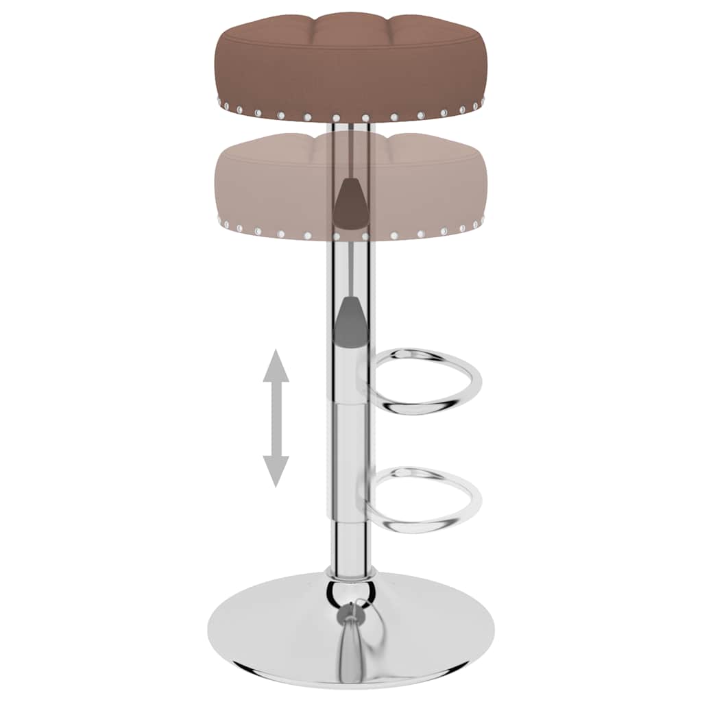Bancos de bar 2 pcs tecido castanho