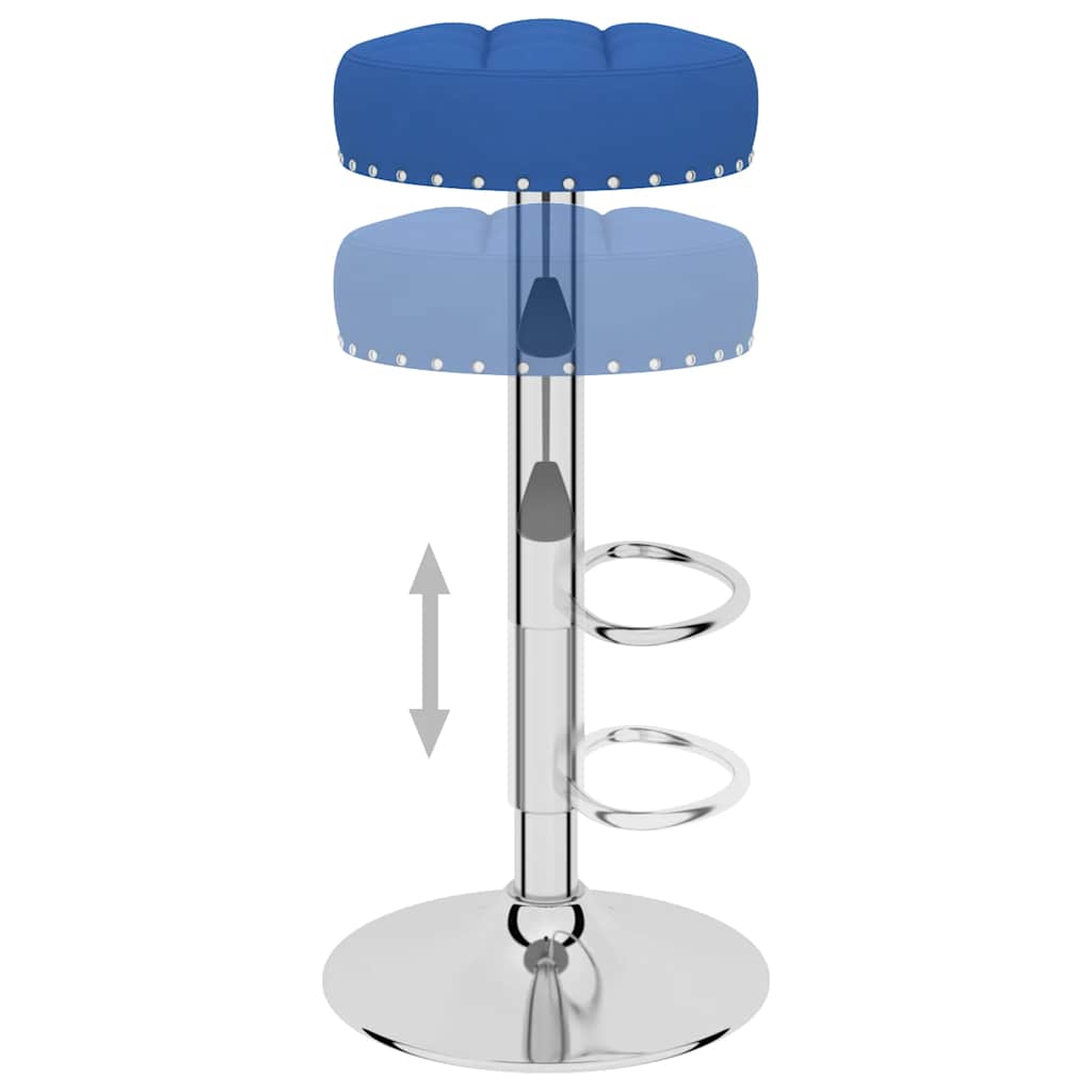 Bancos de bar 2 pcs tecido azul