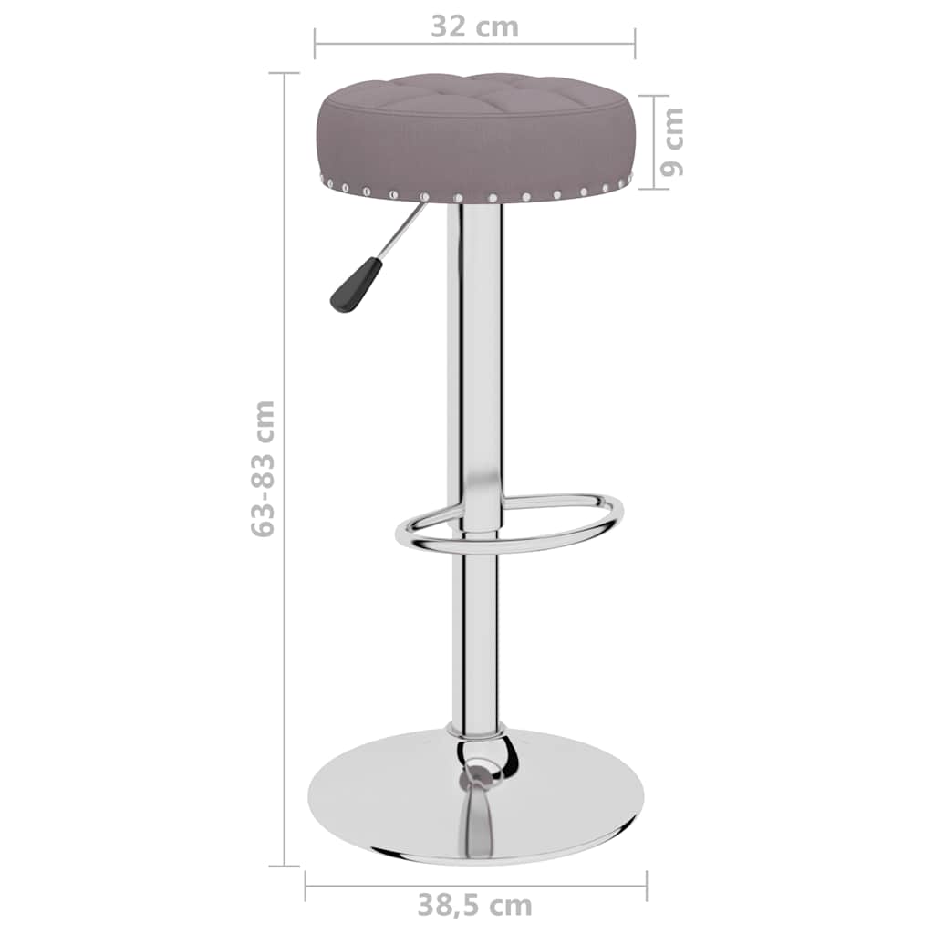 Bancos de bar 2 pcs tecido cinzento-acastanhado