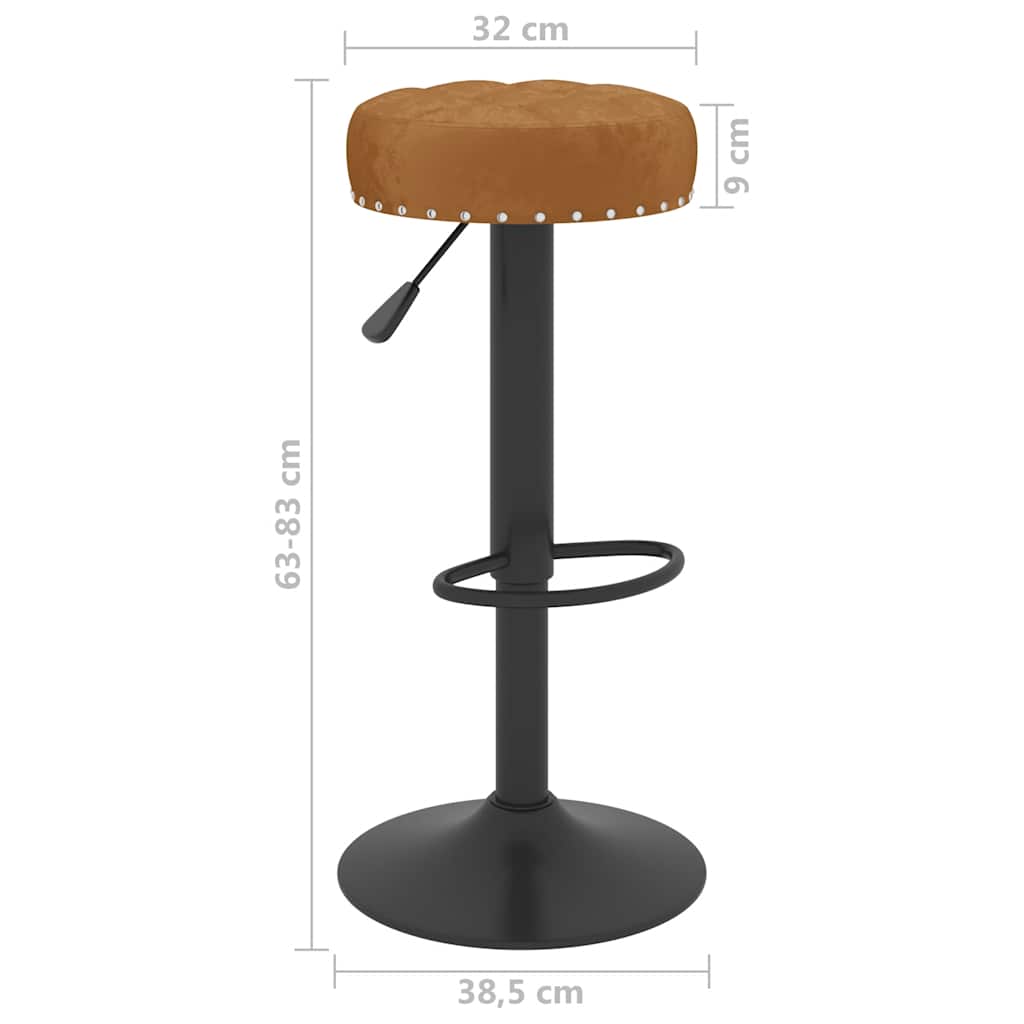 Bancos de bar 2 pcs veludo castanho