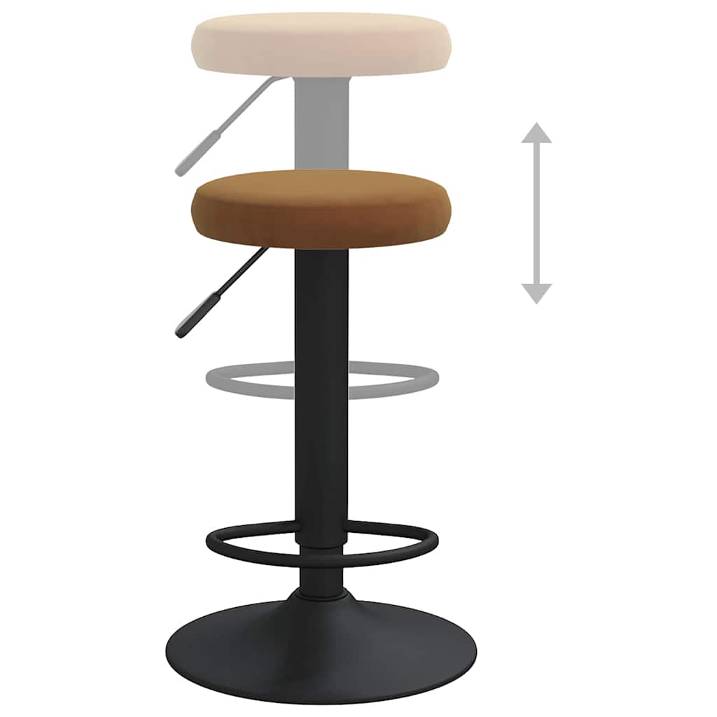 Bancos de bar 2 pcs veludo castanho