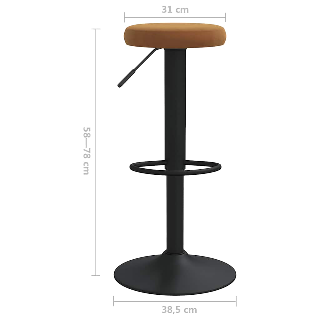 Bancos de bar 2 pcs veludo castanho