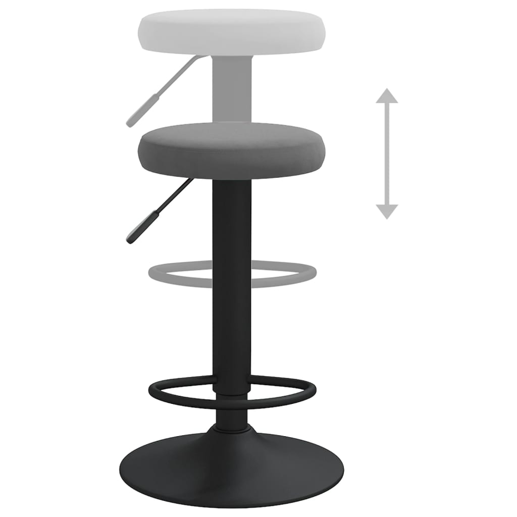 Bancos de bar 2 pcs veludo cinzento-escuro