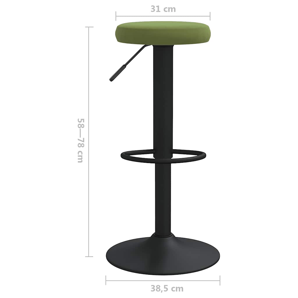 Bancos de bar 2 pcs veludo verde-claro