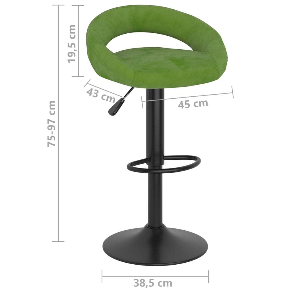 Bancos de bar 2 pcs veludo verde-claro