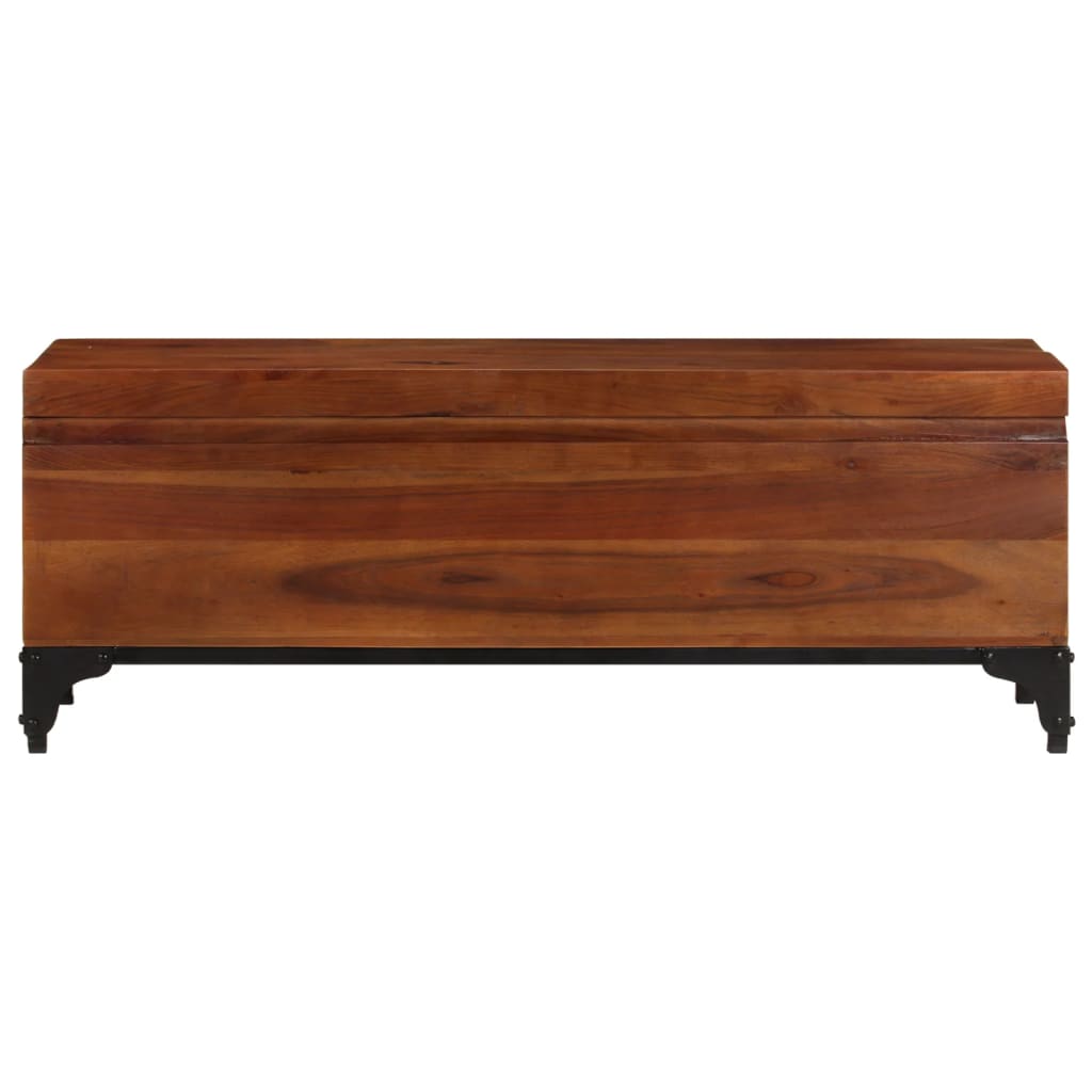 Baú de arrumação 110x35x41 cm madeira de acácia maciça