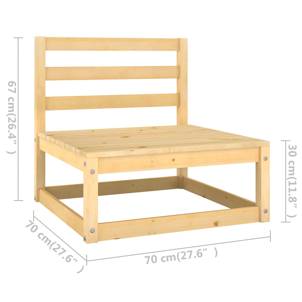 Sofás de centro p/ jardim c/ almofadões 2 pcs pinho maciço