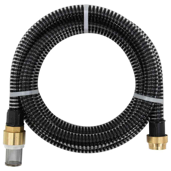 Mangueira de sucção com conectores de latão 1,1" 5 m PVC preto