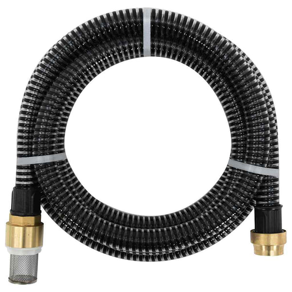 Mangueira de sucção com conectores de latão 1,1" 15 m PVC preto