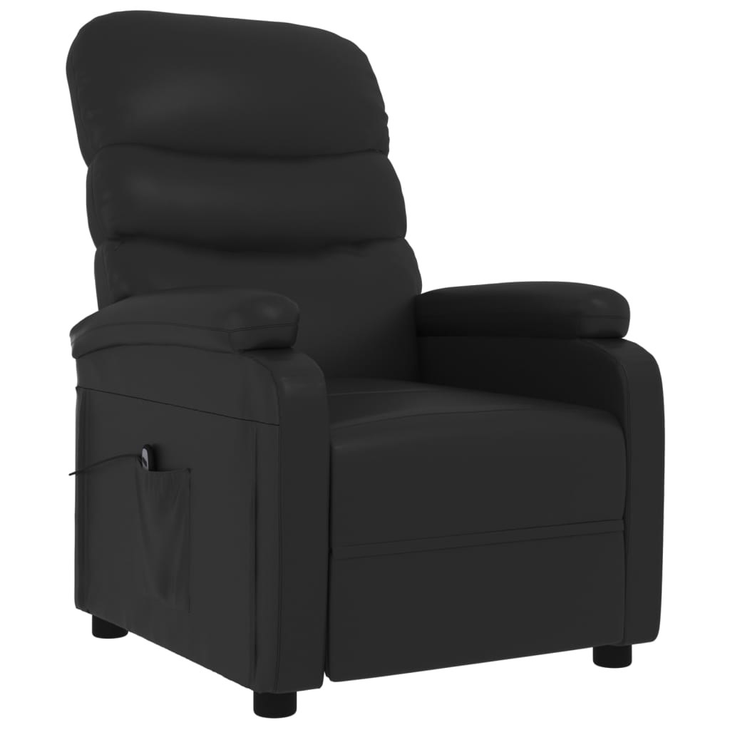 Poltrona reclinável elétrica couro artificial preto