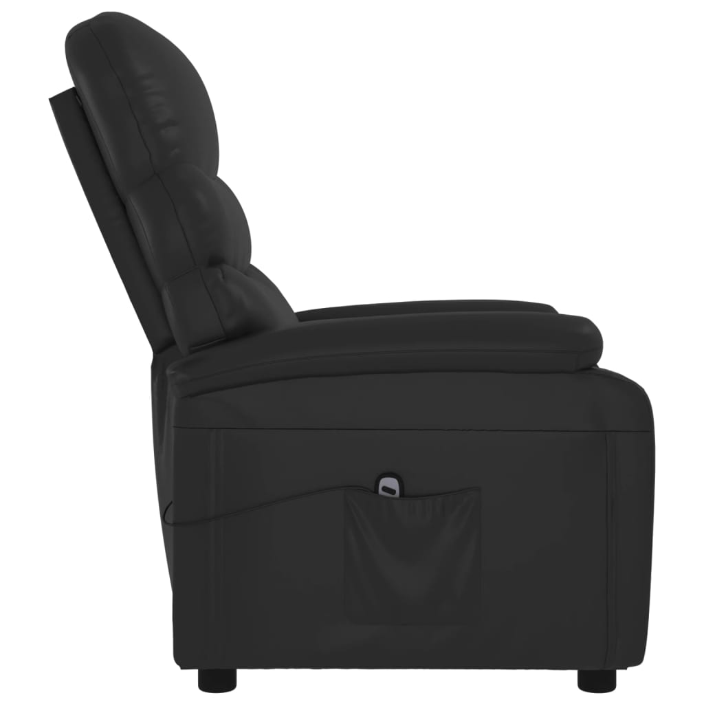 Poltrona reclinável elétrica couro artificial preto