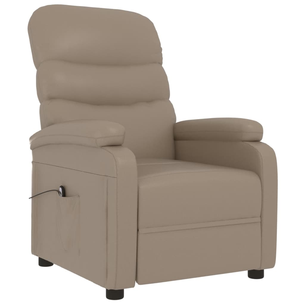 Poltrona reclinável elétrica couro artificial cor cappuccino