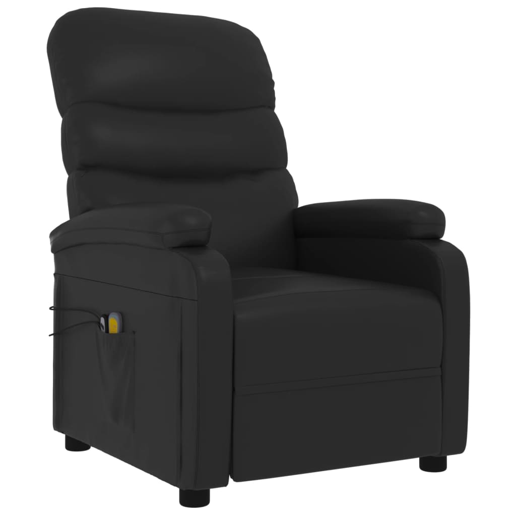 Poltrona de massagens elétrica couro artificial preto