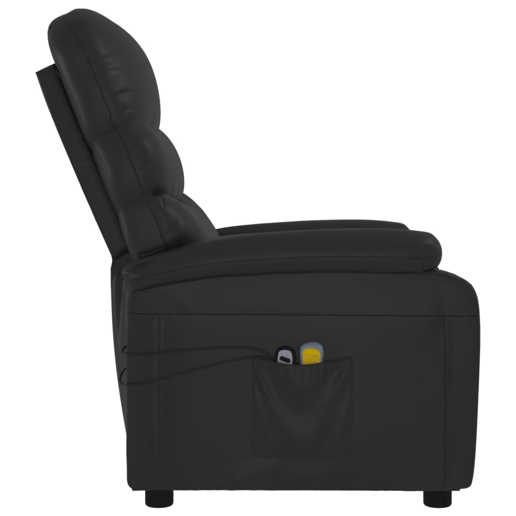 Poltrona de massagens elétrica couro artificial preto