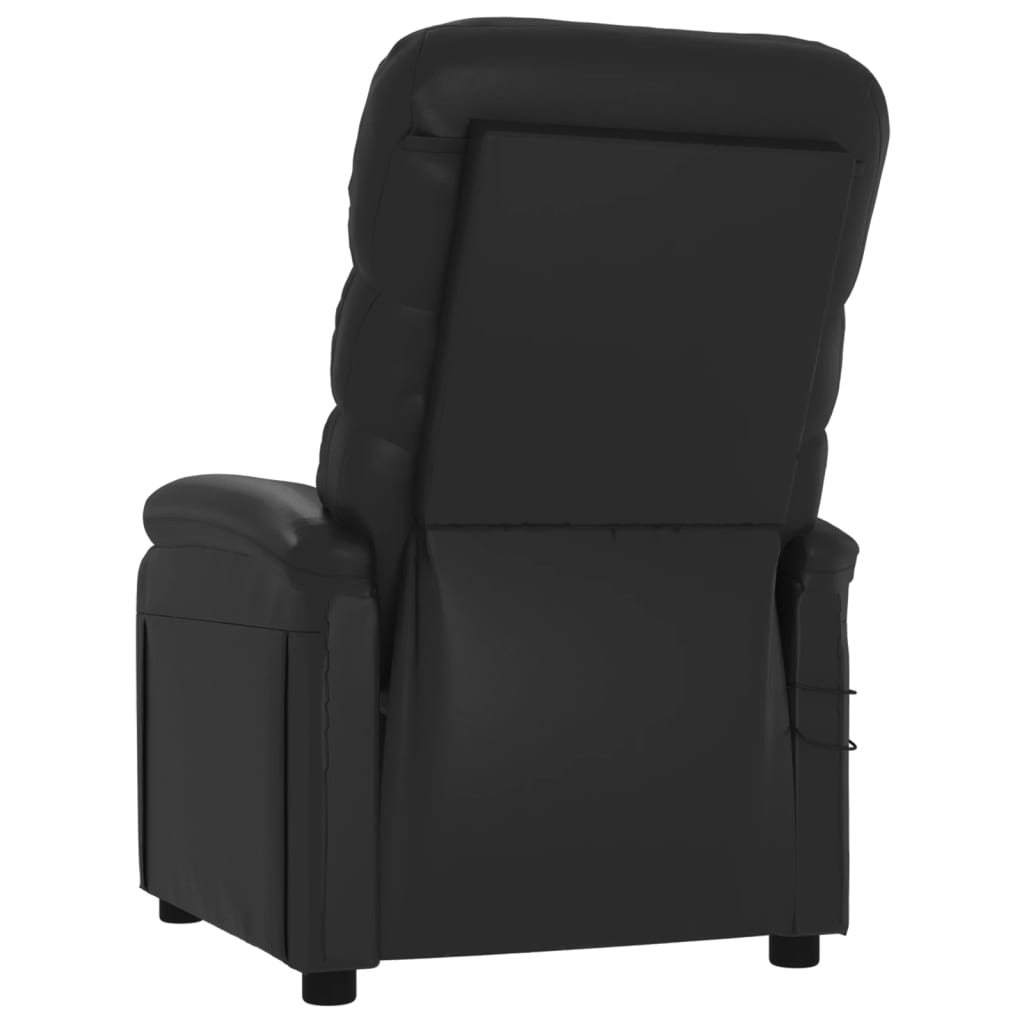Poltrona de massagens elétrica couro artificial preto