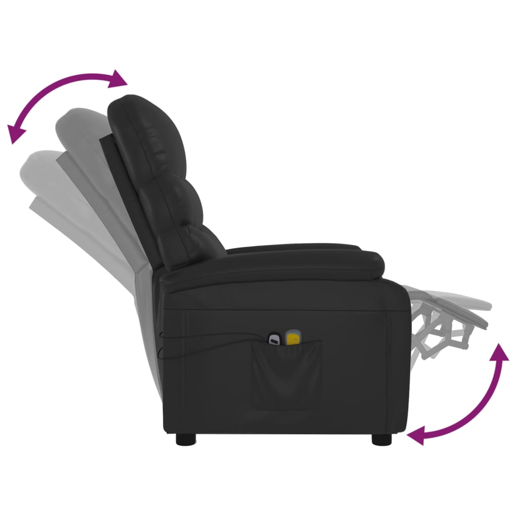 Poltrona de massagens elétrica couro artificial preto