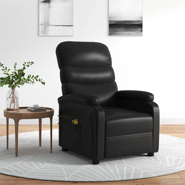 Poltrona de massagens elétrica couro artificial preto