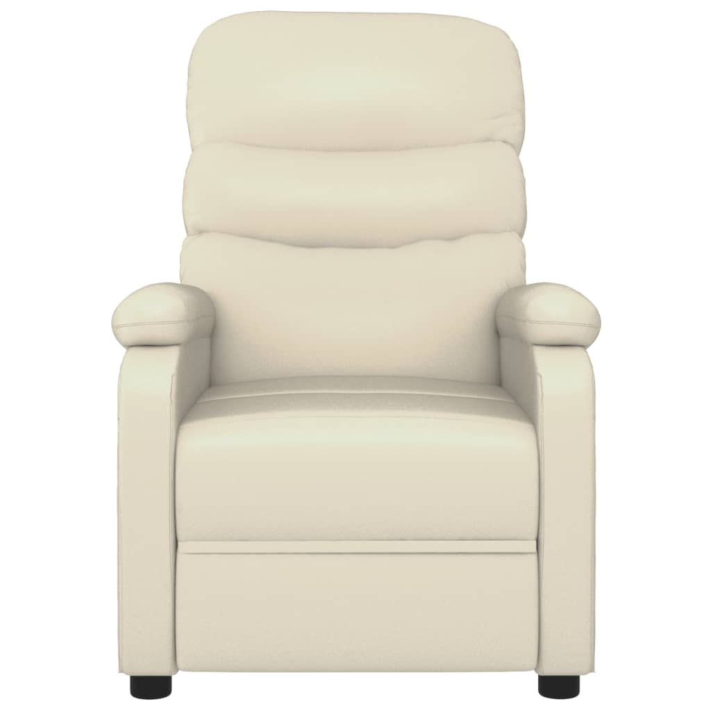 Poltrona de massagens elétrica couro artificial cor creme