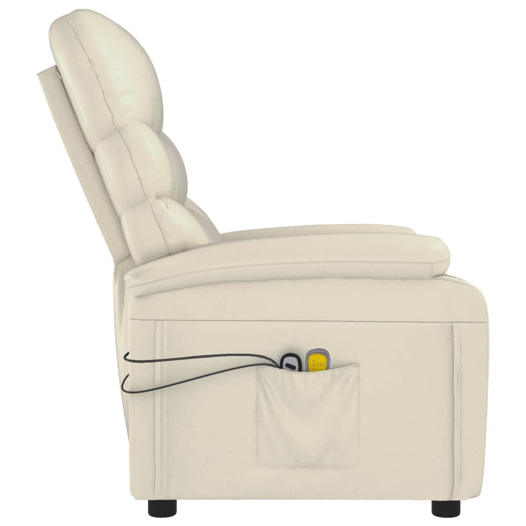 Poltrona de massagens elétrica couro artificial cor creme