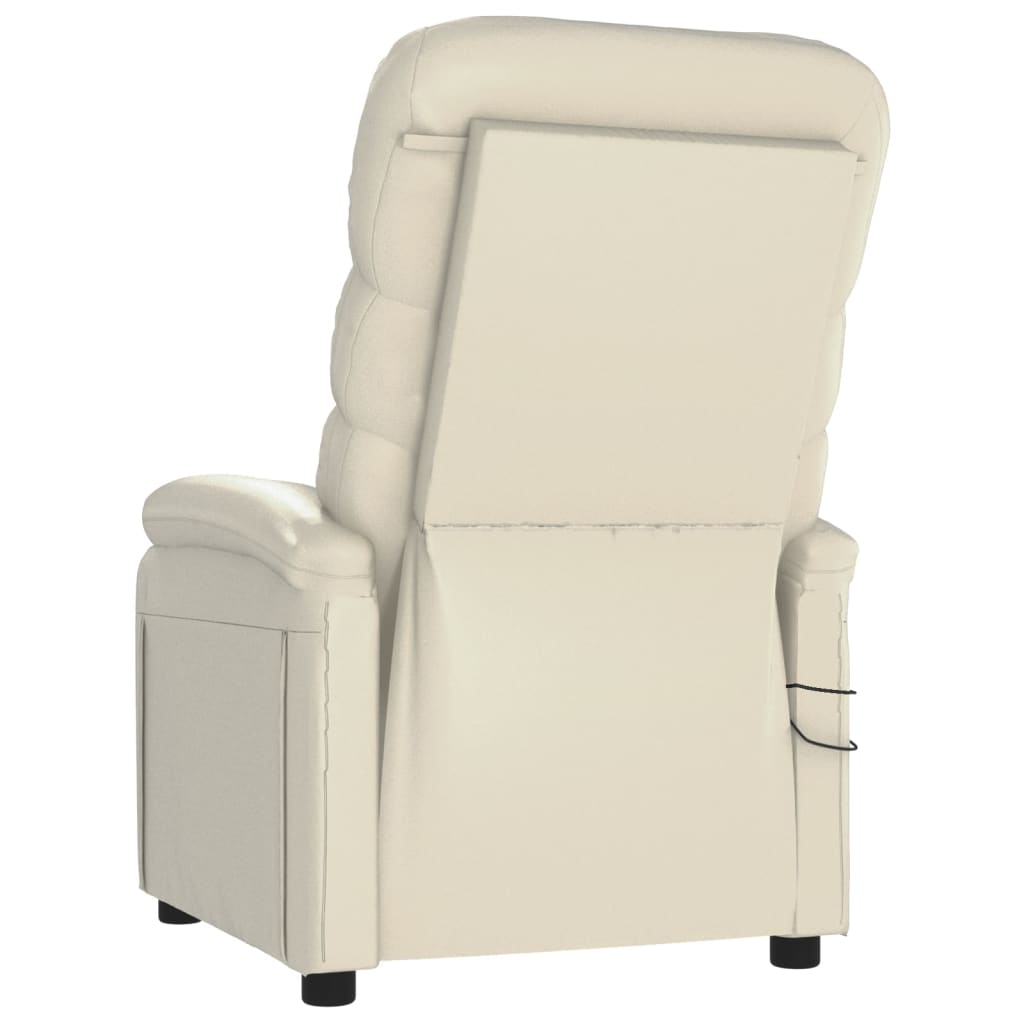 Poltrona de massagens elétrica couro artificial cor creme