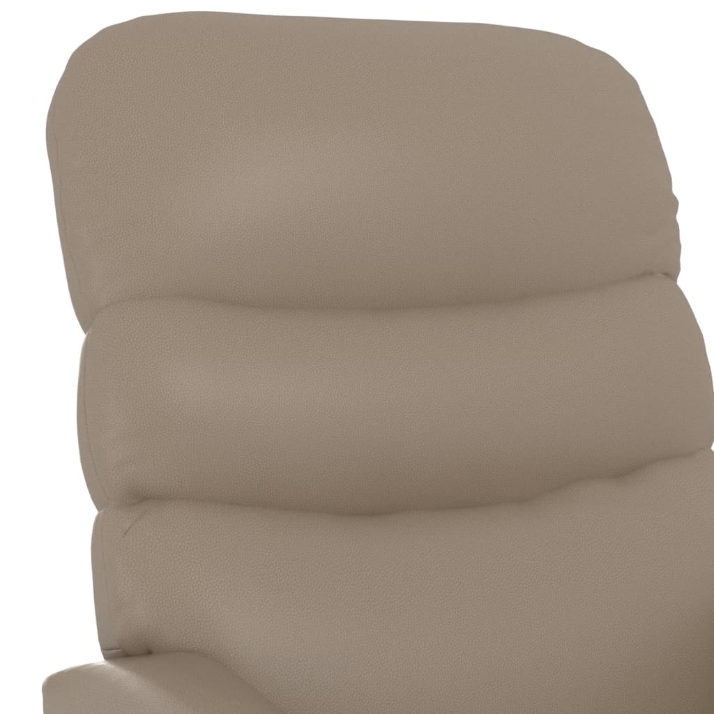 Poltrona massagens reclinável elétrica couro artif. cappuccino