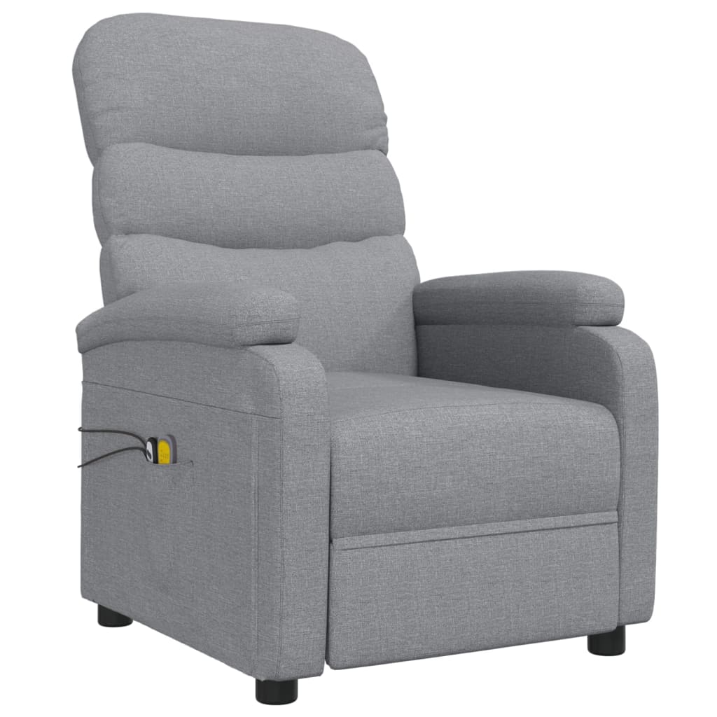 Poltrona de massagens elétrica tecido cinzento-claro