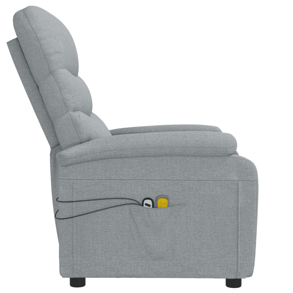 Poltrona de massagens elétrica tecido cinzento-claro
