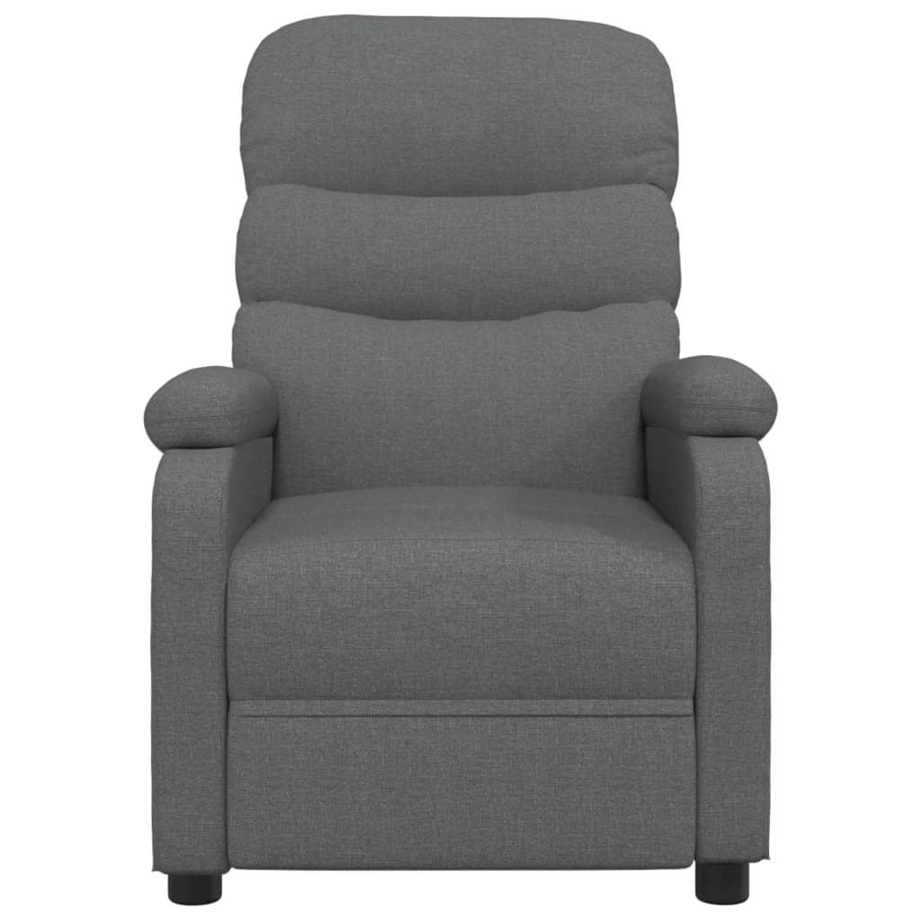 Poltrona de massagens elétrica tecido cinza-escuro