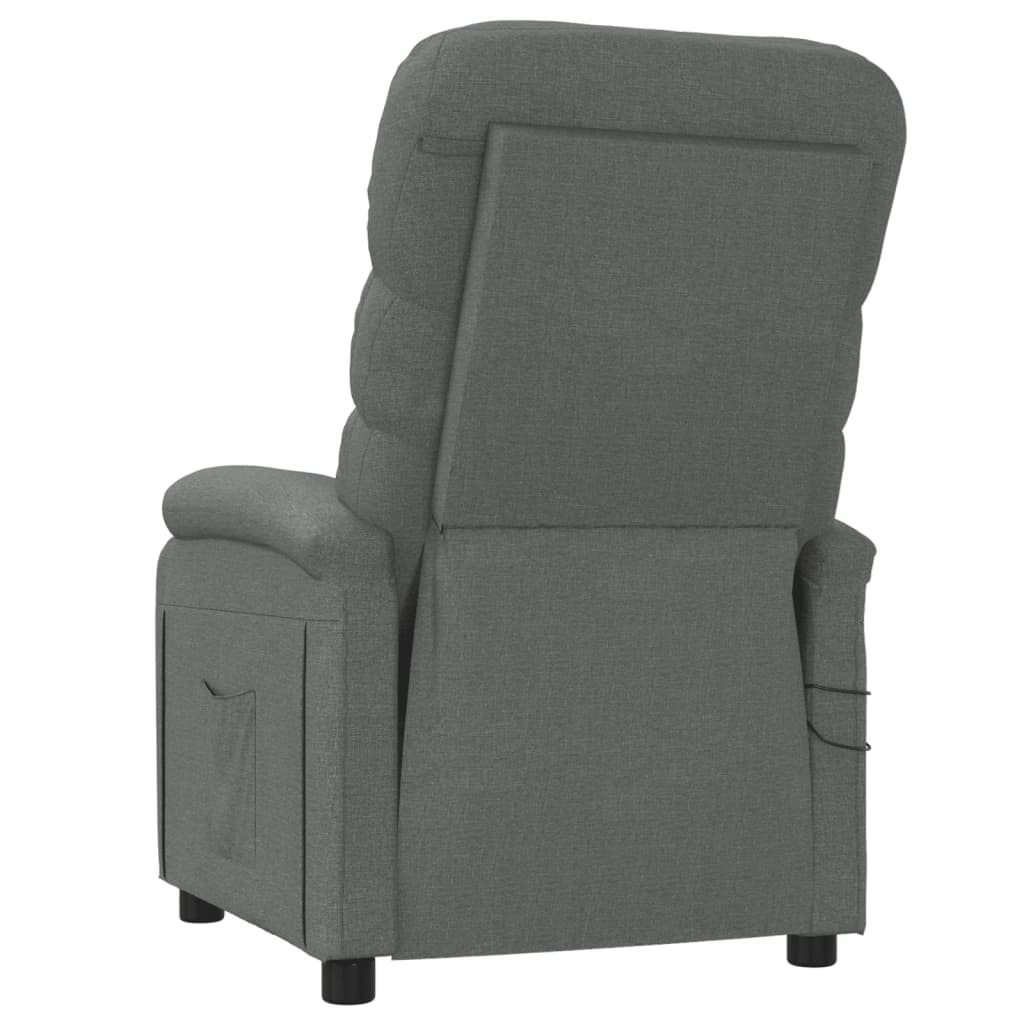 Poltrona de massagens elétrica tecido cinza-escuro