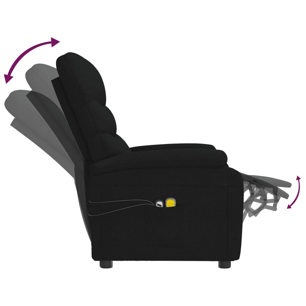 Poltrona de massagens elétrica tecido preto