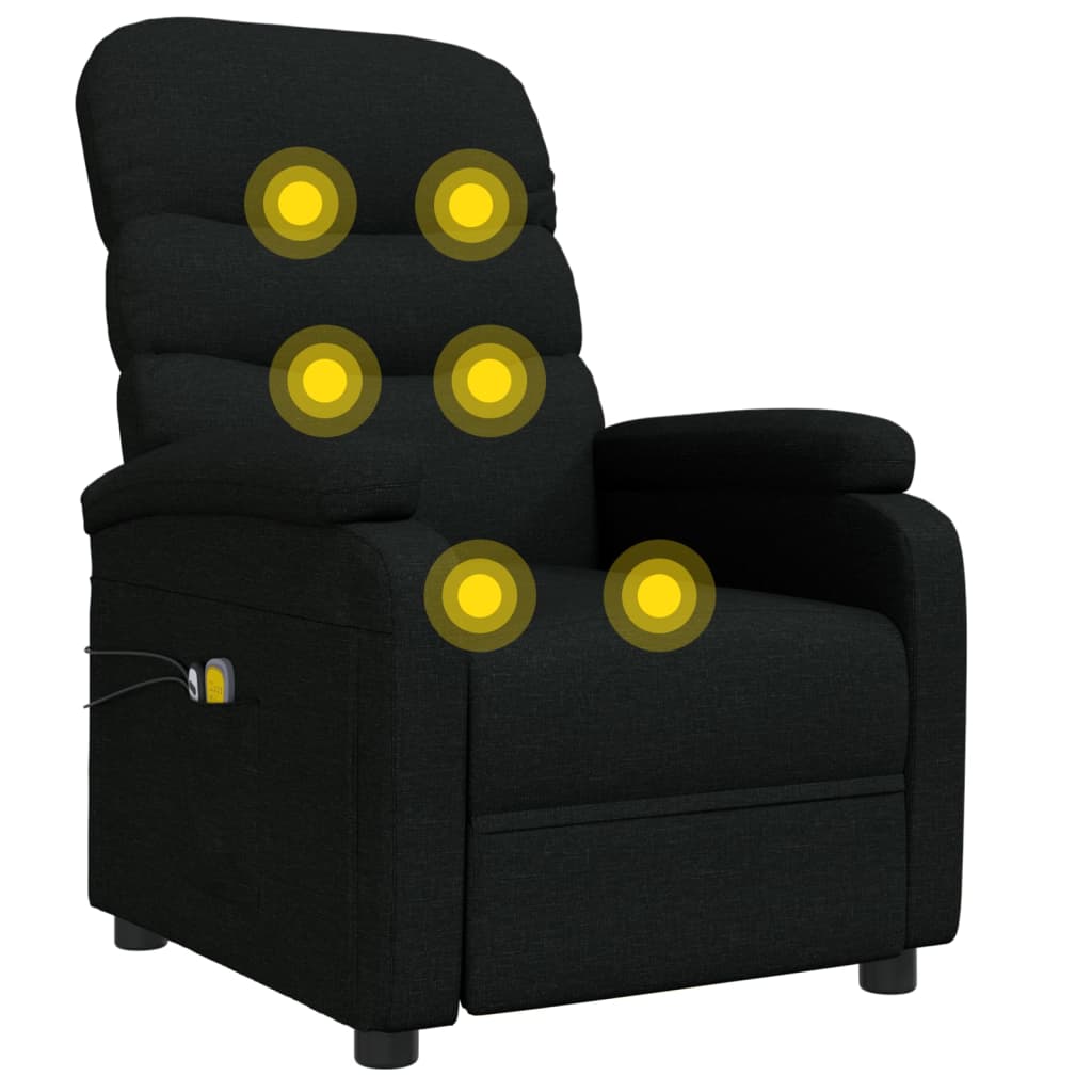 Poltrona de massagens elétrica tecido preto