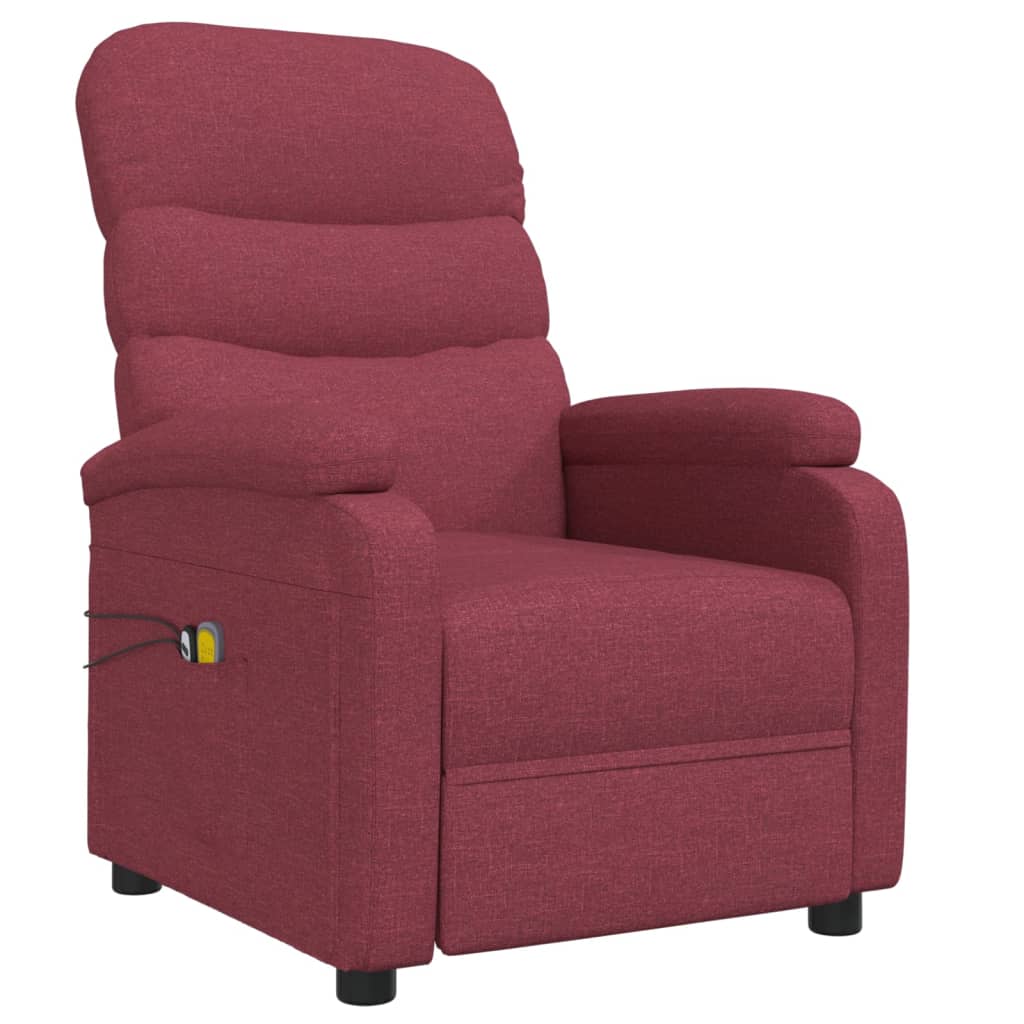 Poltrona de massagens elétrica reclinável tecido vermelho tinto