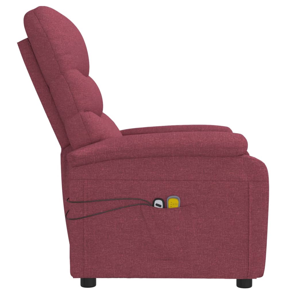 Poltrona de massagens elétrica reclinável tecido vermelho tinto