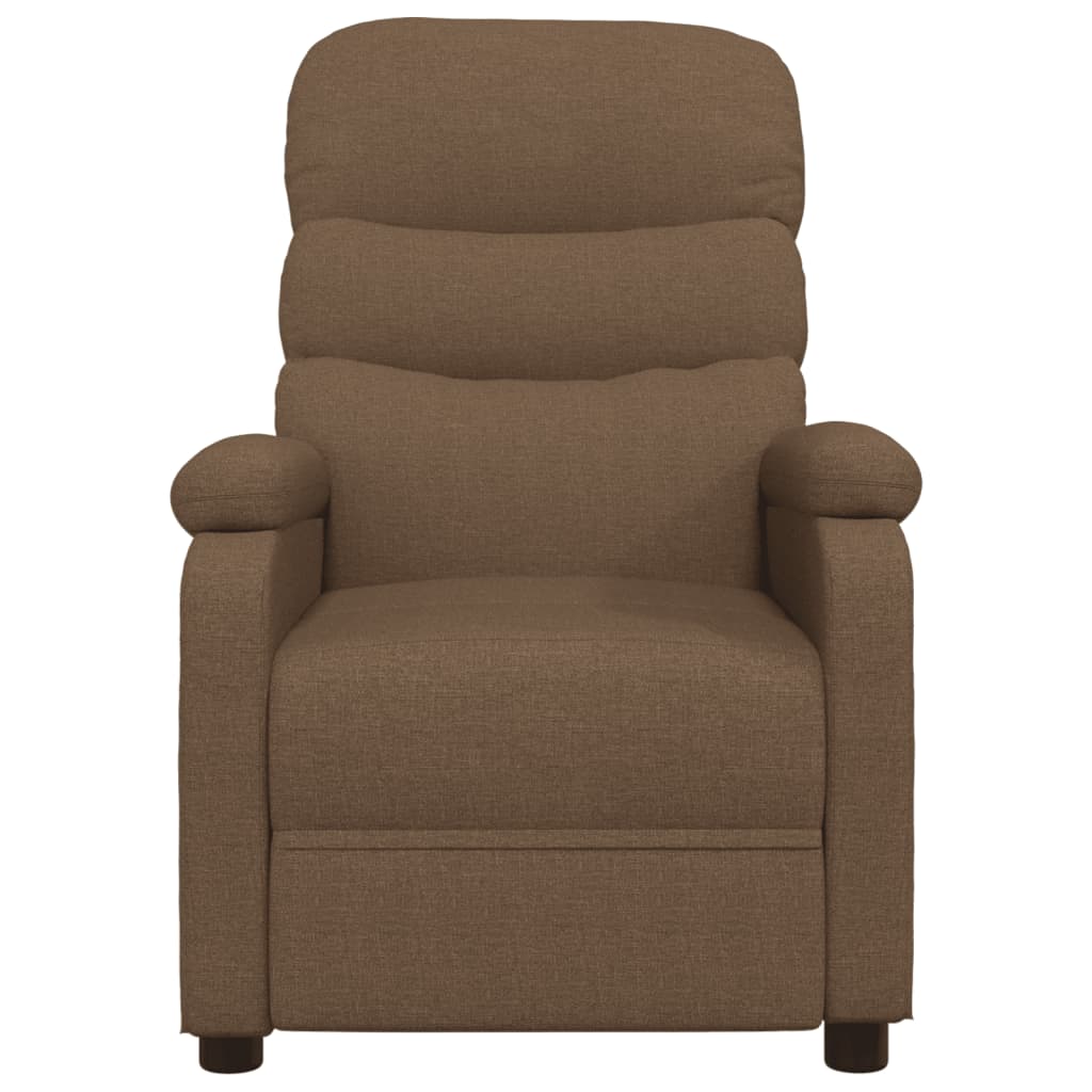 Poltrona de massagens elétrica reclinável tecido castanho