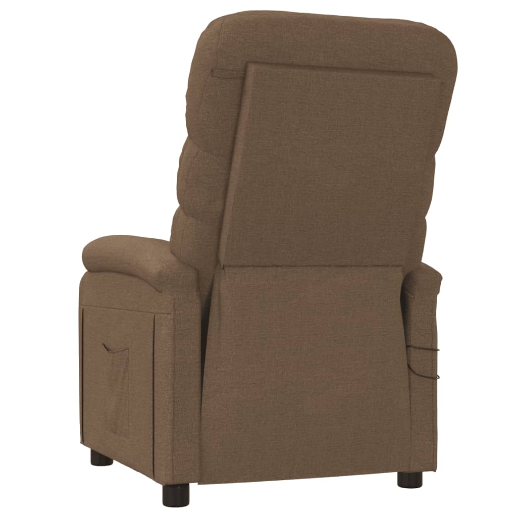 Poltrona de massagens elétrica reclinável tecido castanho