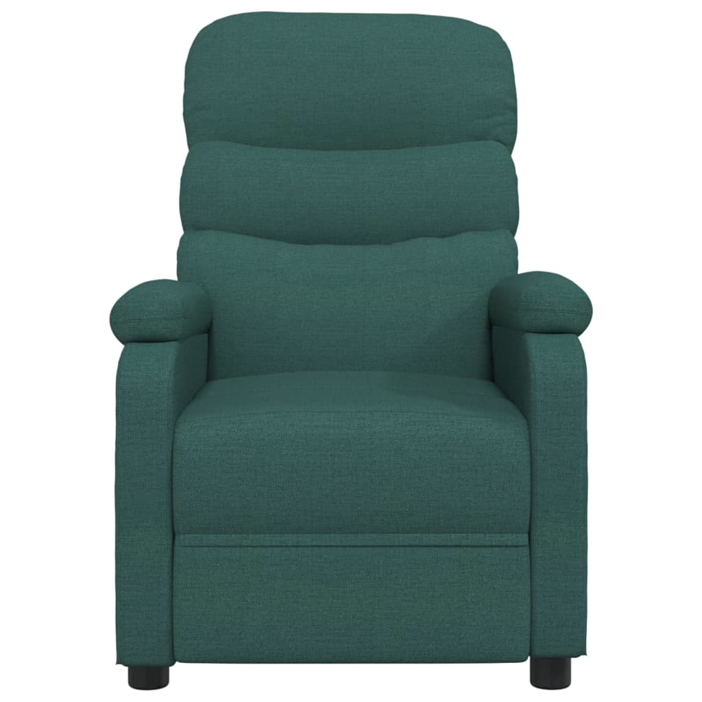 Poltrona de massagens elétrica tecido verde-escuro