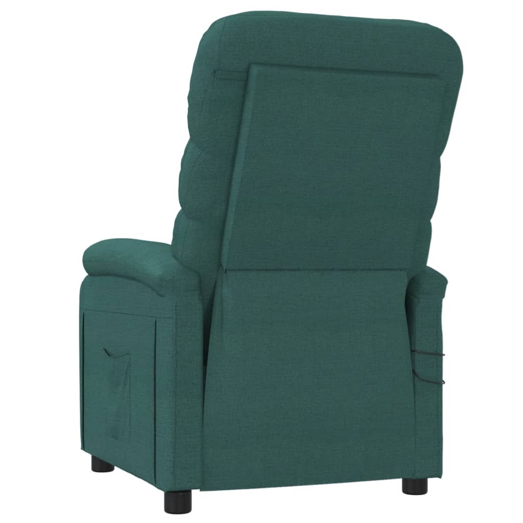 Poltrona de massagens elétrica tecido verde-escuro